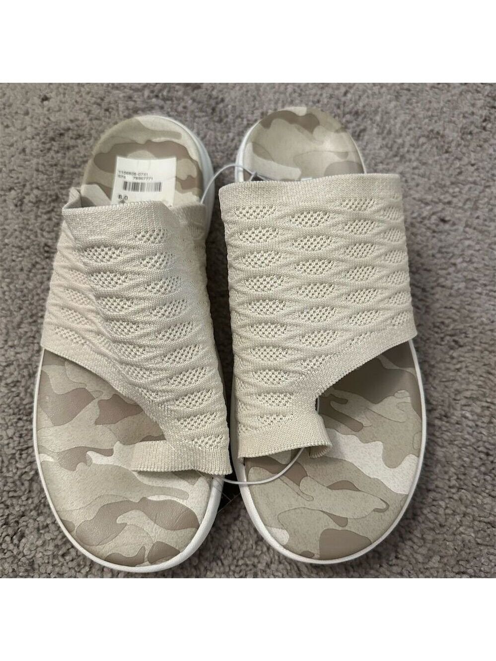 RBX Women's Slide Sandals Size 6 Beige Camo Casual Summer Slip-On NWT
